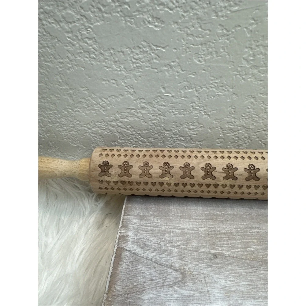 $23 🌙 St Nicholas Square Embossed Rolling Pin Design Roller Gingerbread New‎